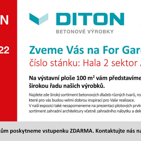 POZVÁNKA NA VEĽTRH FOR GARDEN 2022, 31. 3. – 3. 4. 2022