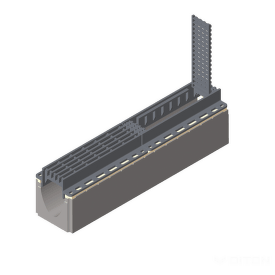 Liatinobetónový žľab EUROPA DN 150 - čistiaci kus sivý