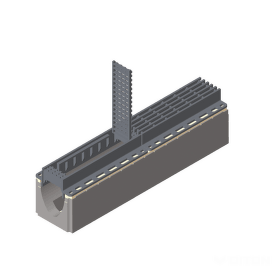 Liatinobetónový žľab EUROPA DN 150 s odtokom - čistiaci kus sivý